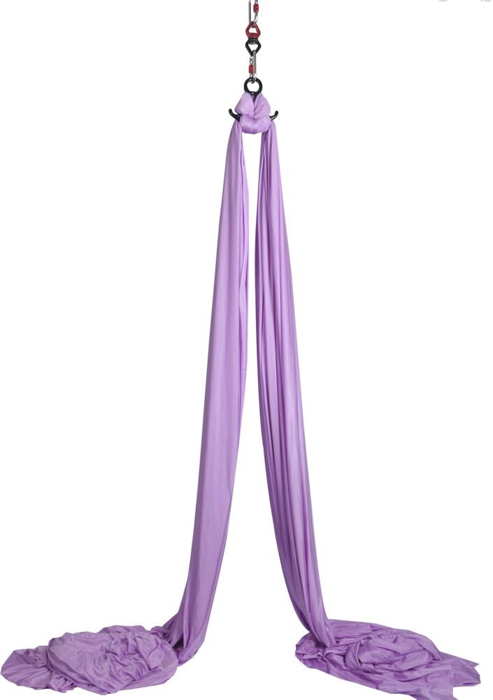 Dasking Aerial Silks Starter Kit - Durable 11Yards of Aerial Yoga Hammock with Hardware, Aerial Swing for Acrobatic Flying Yoga & All Levels (Aerial Rigging Point Up to 14ft) - Image 1